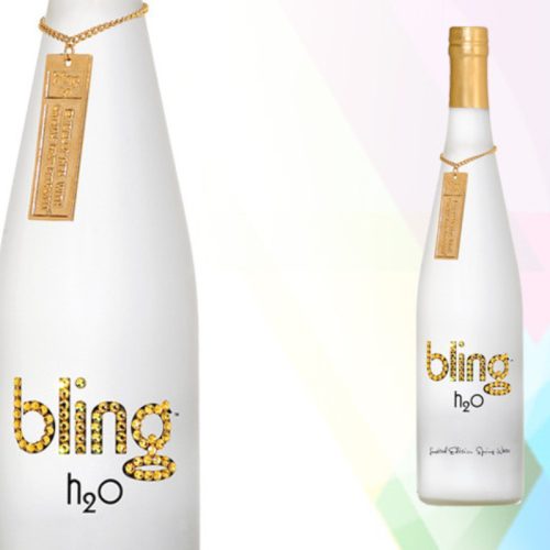Bling H2O Swarovski still spring water in glass 750ml Silver