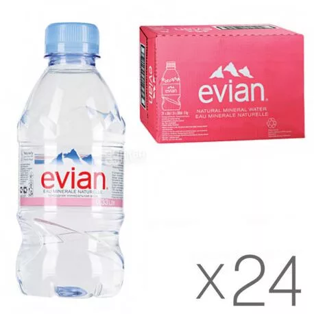 Evian 0,33l mentes ásványvíz PET palackban (DRS visszaváltható, Betéti díjas +50.-Ft)