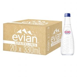 Evian 0,33l szénsavas ásványvíz ÜVEG palackban (visszaváltható, Betéti díjas +50.-Ft )