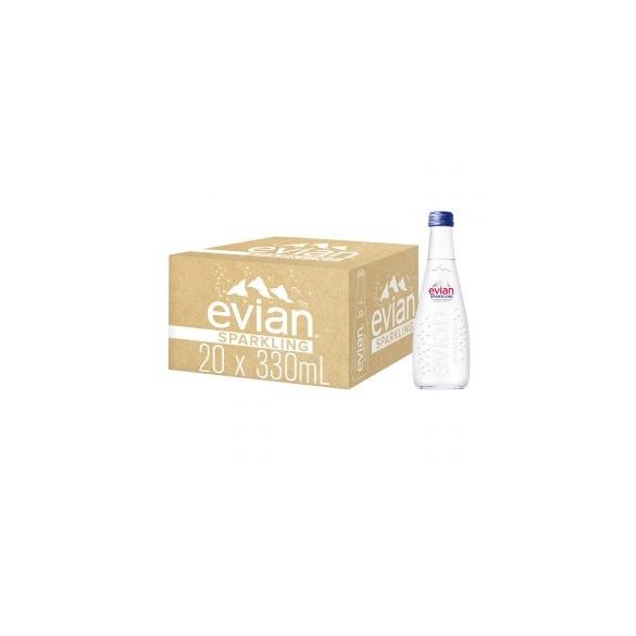 Evian 0,33l szénsavas ásványvíz ÜVEG palackban