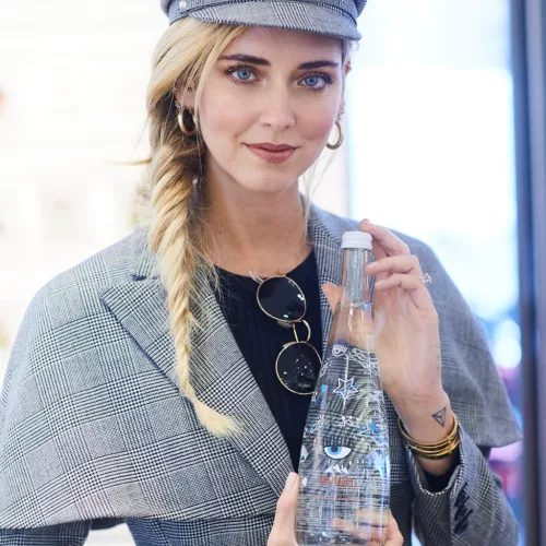 Evian Chiara Ferragni 2017 mentes ásványvíz ÜVEG palackban LIMITED EDITION