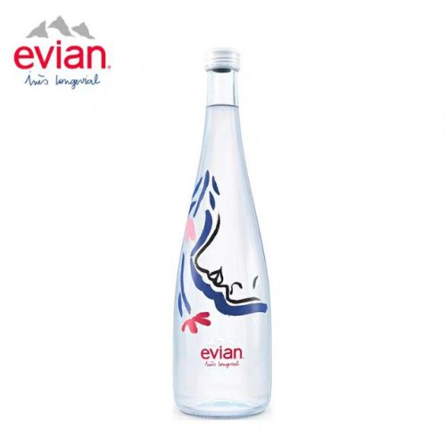 Evian Ines Longevial 2018 mentes ásványvíz ÜVEG palackban LIMITED EDITION