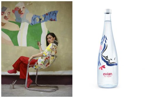 Evian Ines Longevial 2018 mentes ásványvíz ÜVEG palackban LIMITED EDITION
