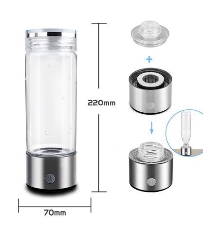 Hydrogen Generator Water Bottle  with SPE/PEM technology and USB charging 350ml