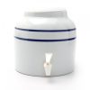 Ceramic Dispenser (white+blue line) HANDMADE