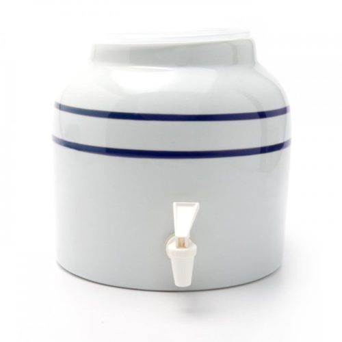 Ceramic Dispenser (white+blue line) HANDMADE