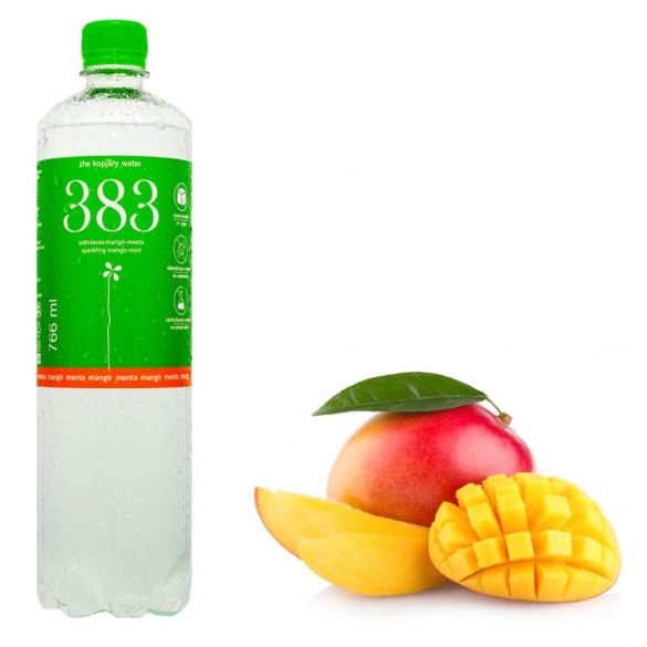 Kopjary 383 mangó-menta ízesített szénsavas ásványvíz 0,766l pet palackban