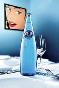 Perrier fine bulles mineral water 0,5l sparkling in glass