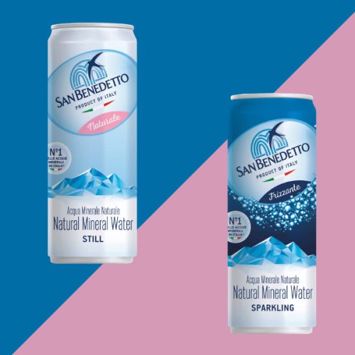 San Benedetto 0,33l szénsavas forrásvíz SLIM alu dobozban(visszaváltható, Betéti díjas +50.-Ft)