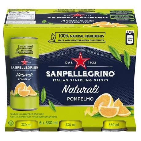 San Pellegrino Pompelmo(grapefruit) 0,33 dobozban  (visszaváltható, Betéti díjas +50.-Ft )