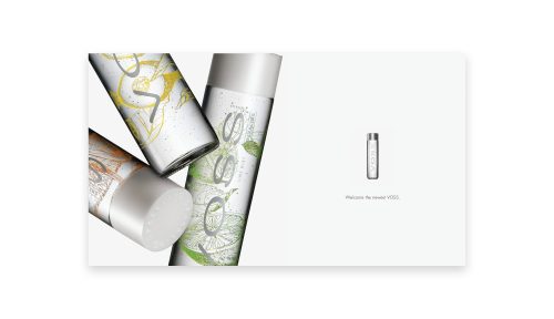 Voss 0.33l lime-menta ízesítésű szénsavas ásványvíz PET palackban
