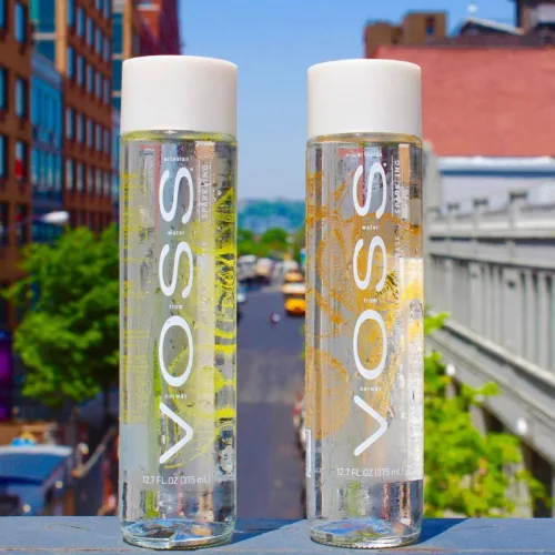 Voss lime mint mineral water 0.375l sparkling in glass