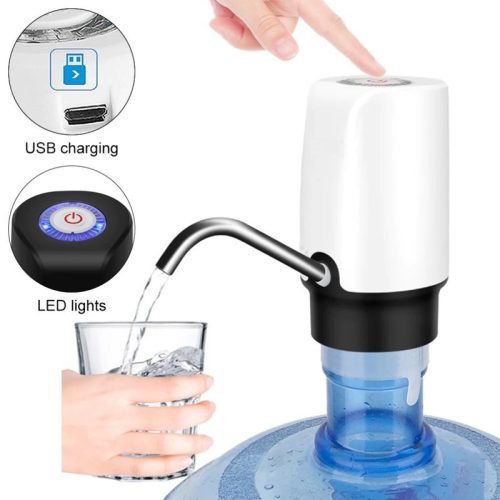 Elektromos pumpa fehér(USB+230V) 19l ballonhoz beépített akkuval