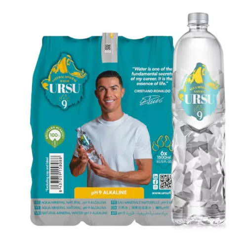 Ursu 9 ásványvíz 1,5l  (DRS visszaváltható, Betéti díjas +50.-Ft) Cristiano Ronaldo exkluzív márkája